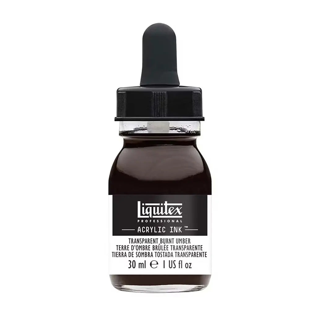 Liquitex Professional Acrylic Ink 1oz Bottle Transparent Burnt Umber