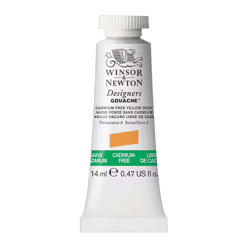 Winsor & Newton Designers Gouache 14ml Cadmium Free Yellow Deep S4
