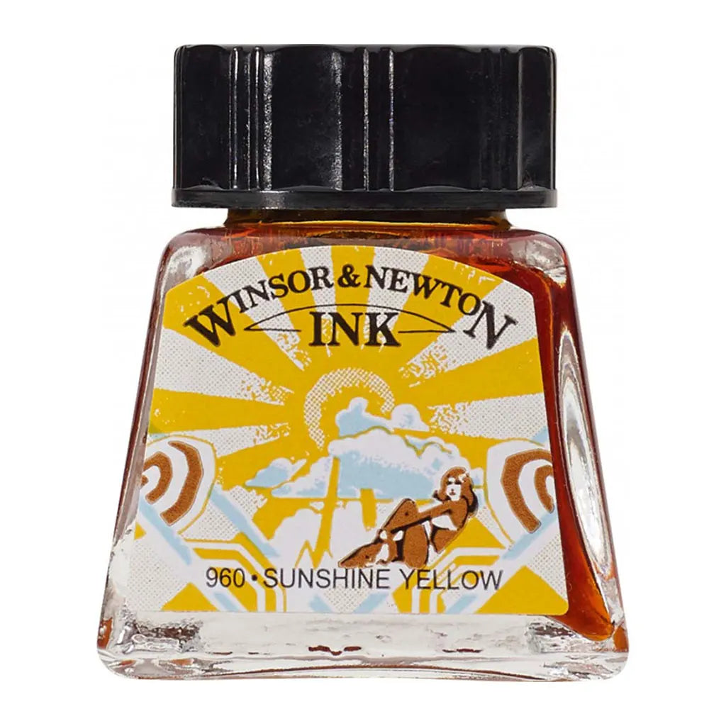 Winsor & Newton Drawing Ink 14ml Sunshine Yellow