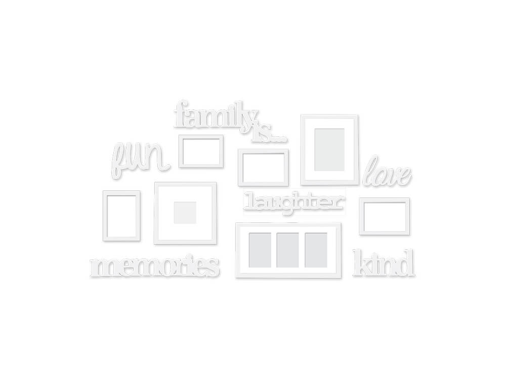 Wall Decor Photo Frame Set: Family Is White 13pc Set