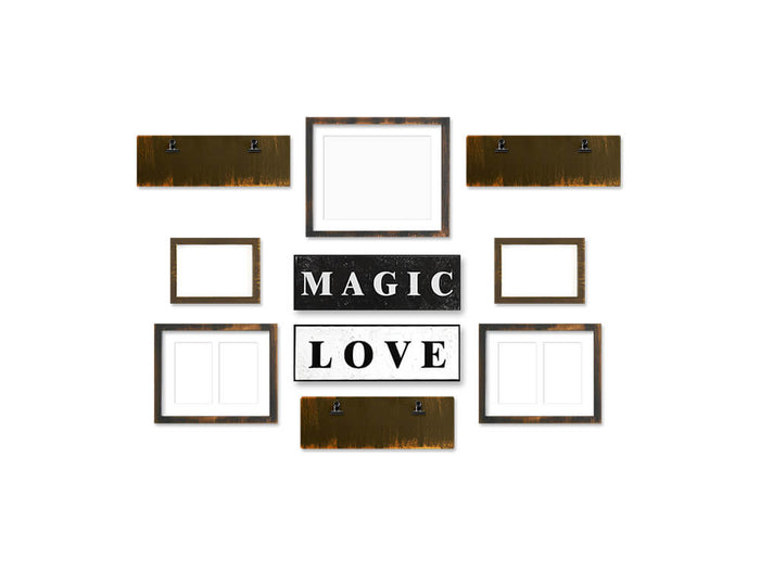 Wall Decor Photo Frame Set: Magic Love Ant.Black 10pc Set