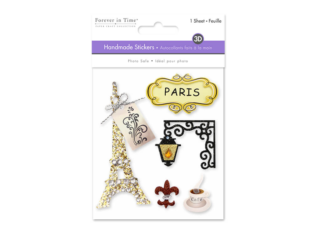 Handmade Sticker: 9.5cm x 11.5cm 3D Themed Paris