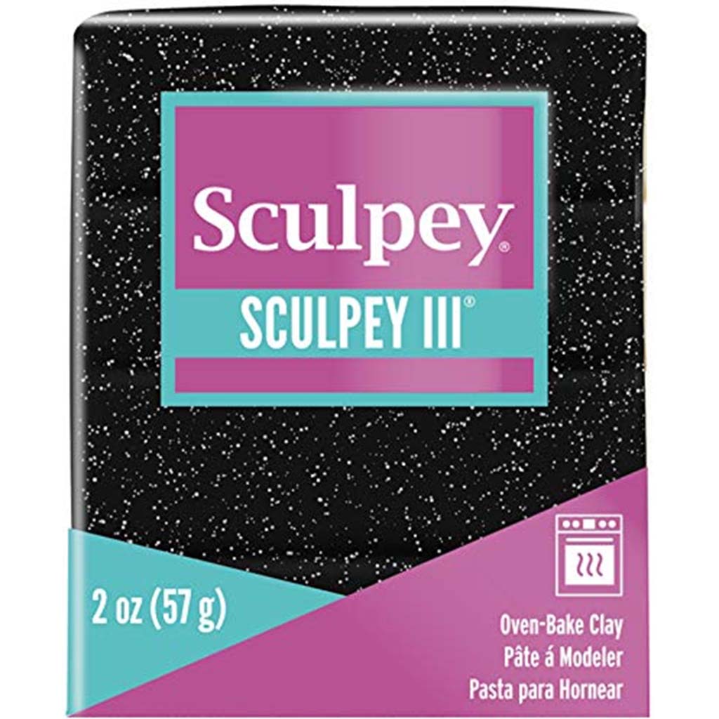 Sculpey Polymer Oven Bake Clay 2oz, Black Glitter