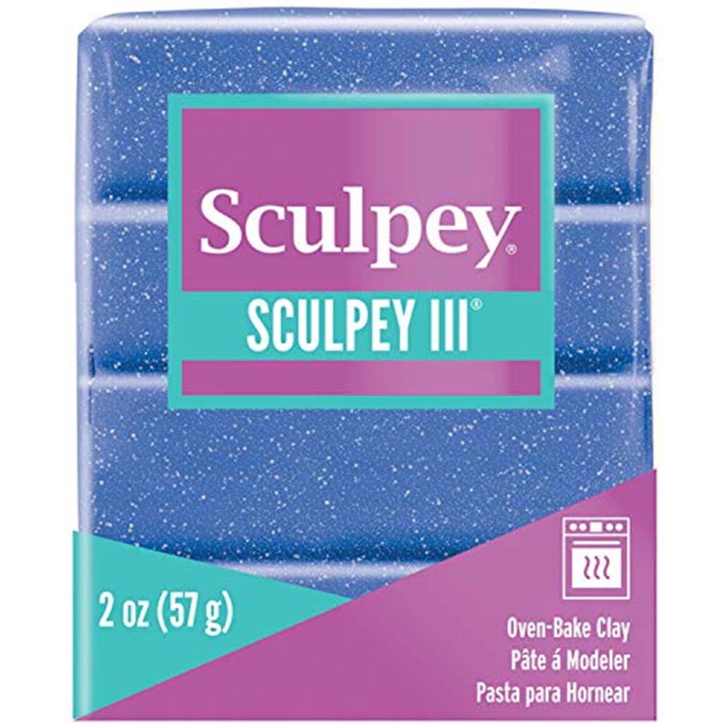 Sculpey Polymer Oven Bake Clay 2oz, Blue Glitter