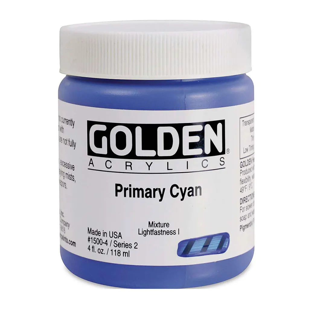 Golden Heavy Body Acrylic 4oz Primary Cyan S2
