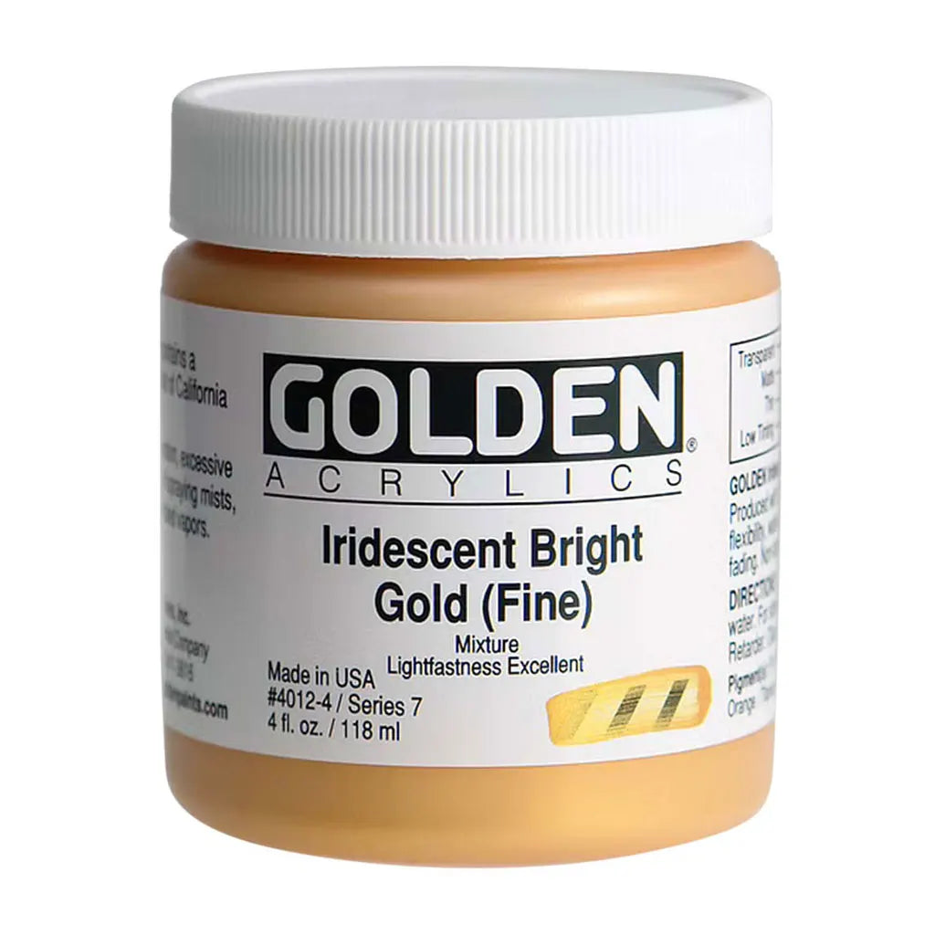 Golden Heavy Body Acrylic 4oz Iridescent Bright Gold (fine) S7