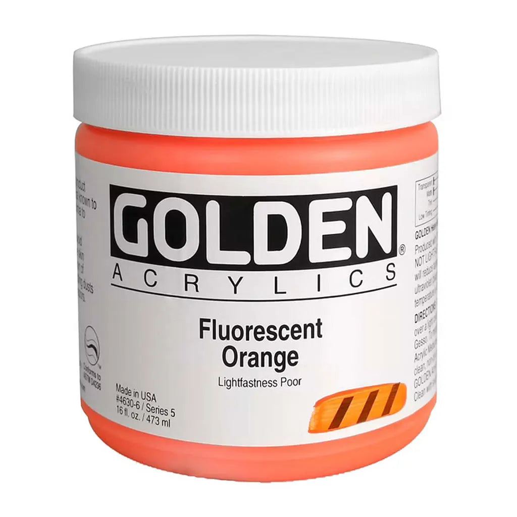 Golden Heavy Body Acrylic 16oz Fluorescent Orange S5