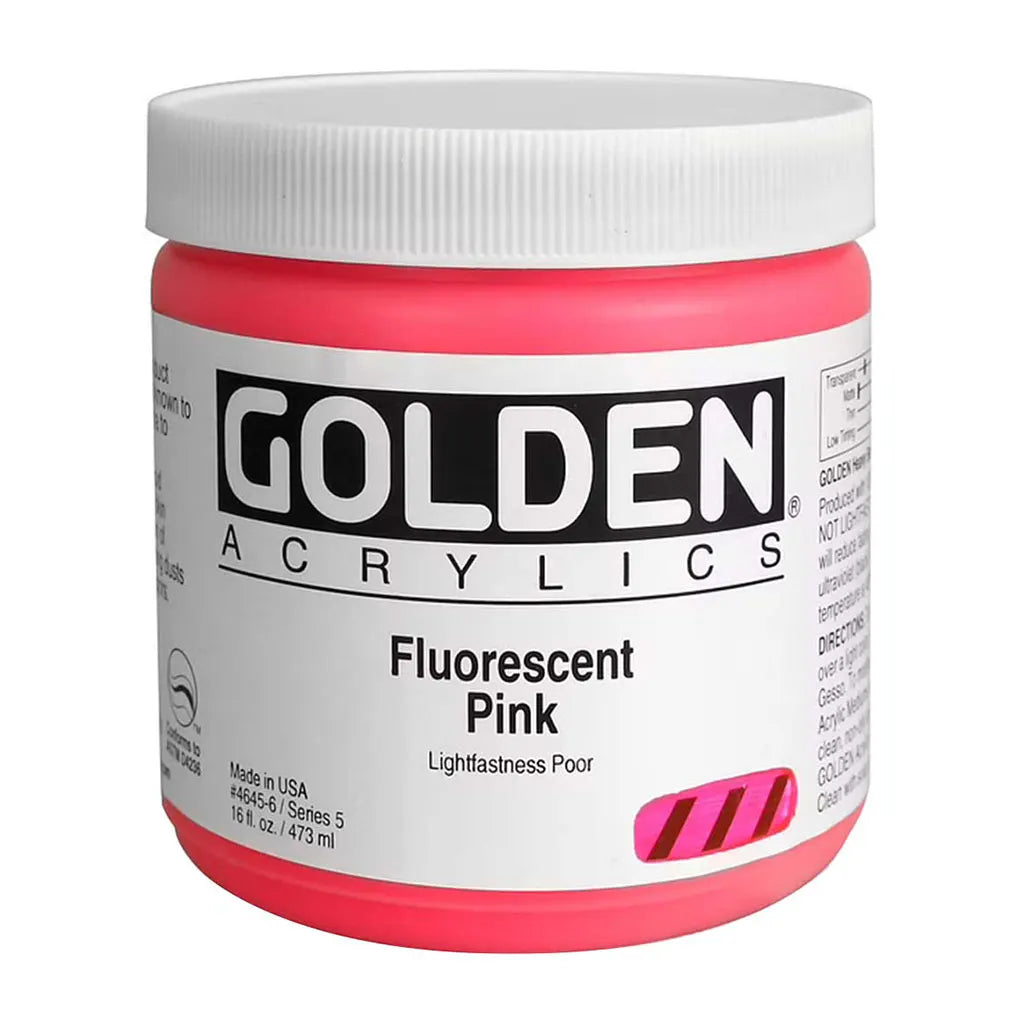 Golden Heavy Body Acrylic 16oz Fluorescent Pink S5
