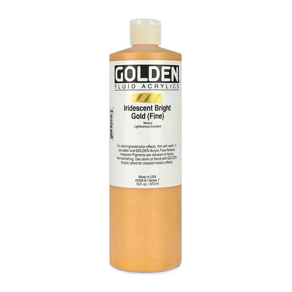 Golden Fluid Acrylic 16oz Irid. Bright Gold (Fine) S7