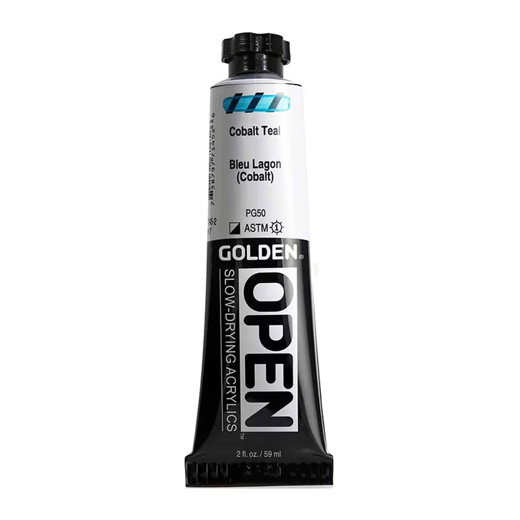 Golden OPEN Slow-Drying Acrylic Paint 2oz Cobalt Teal S7