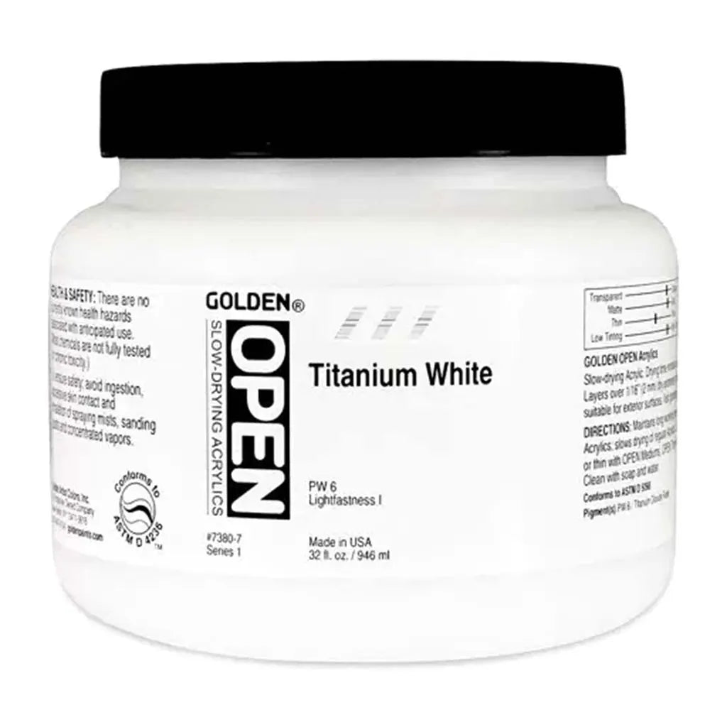 Golden OPEN Slow-Drying Acrylic Paint 32oz Titanium White S1