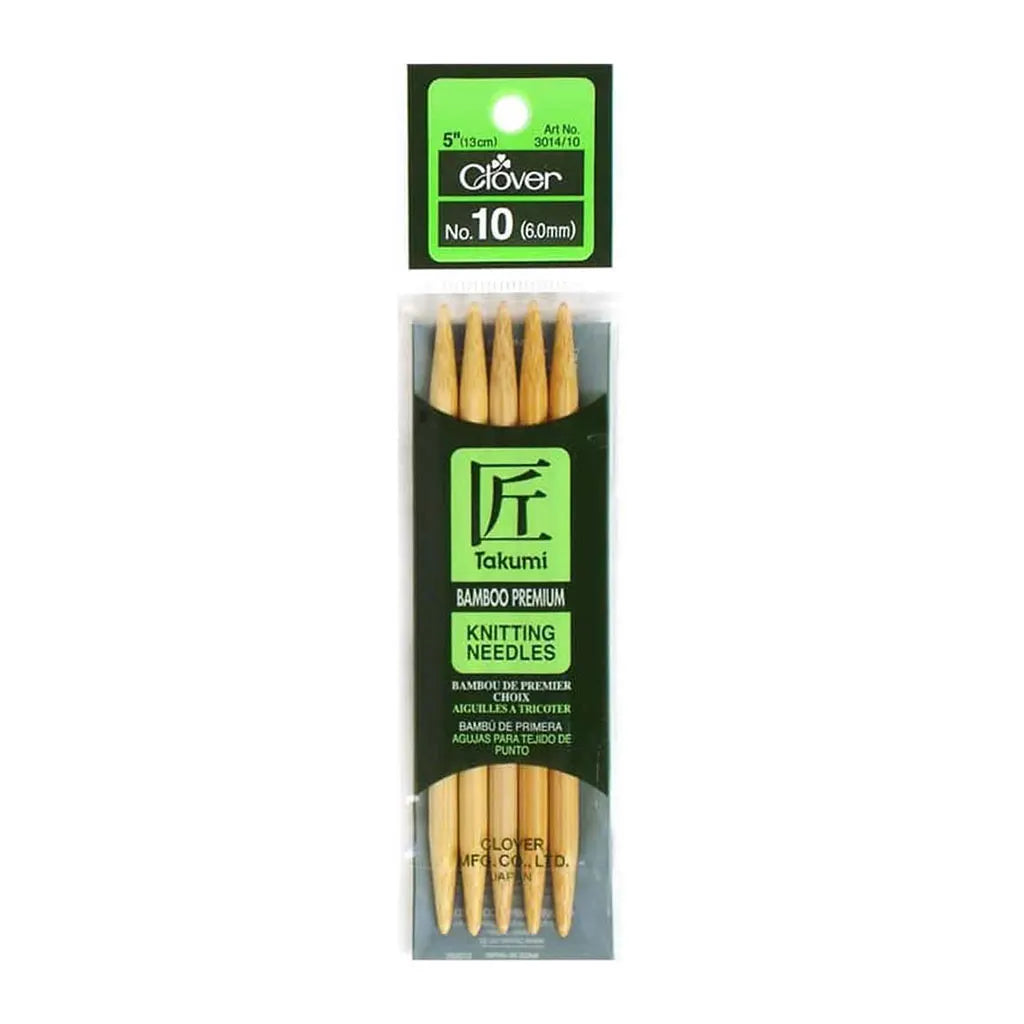 Bamboo Double Point Knitting Needles 5in, Size 10