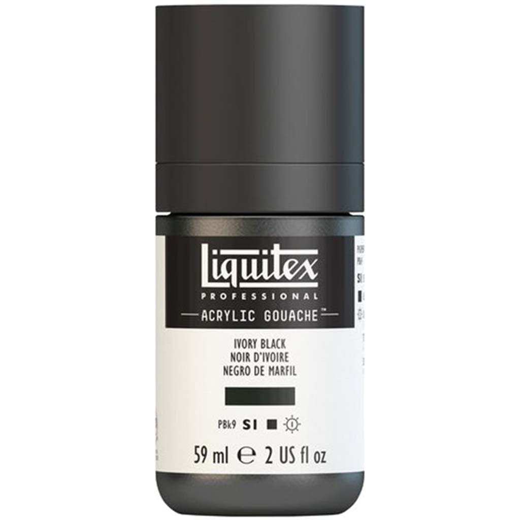 Liquitex Professional Acrylic Gouache 59ml (2oz) Bottle Ivory Black S1