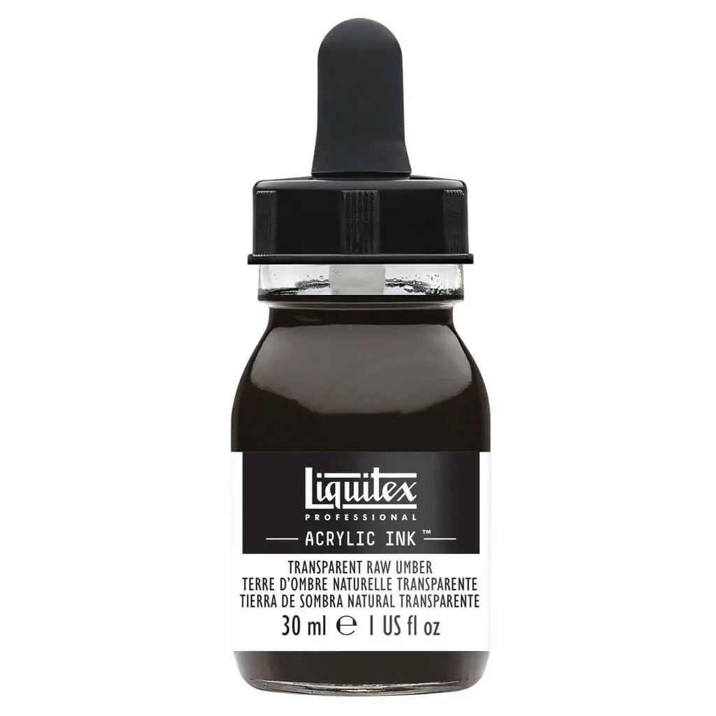 Liquitex Professional Acrylic Ink 1oz Bottle Transparent Raw Umber