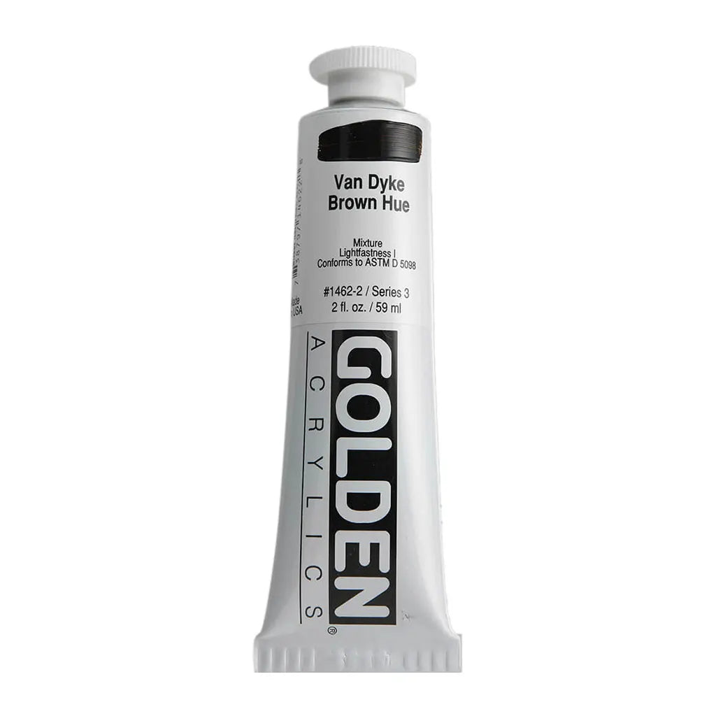 Golden Heavy Body Acrylic 2oz Van Dyke Brown Hue S3