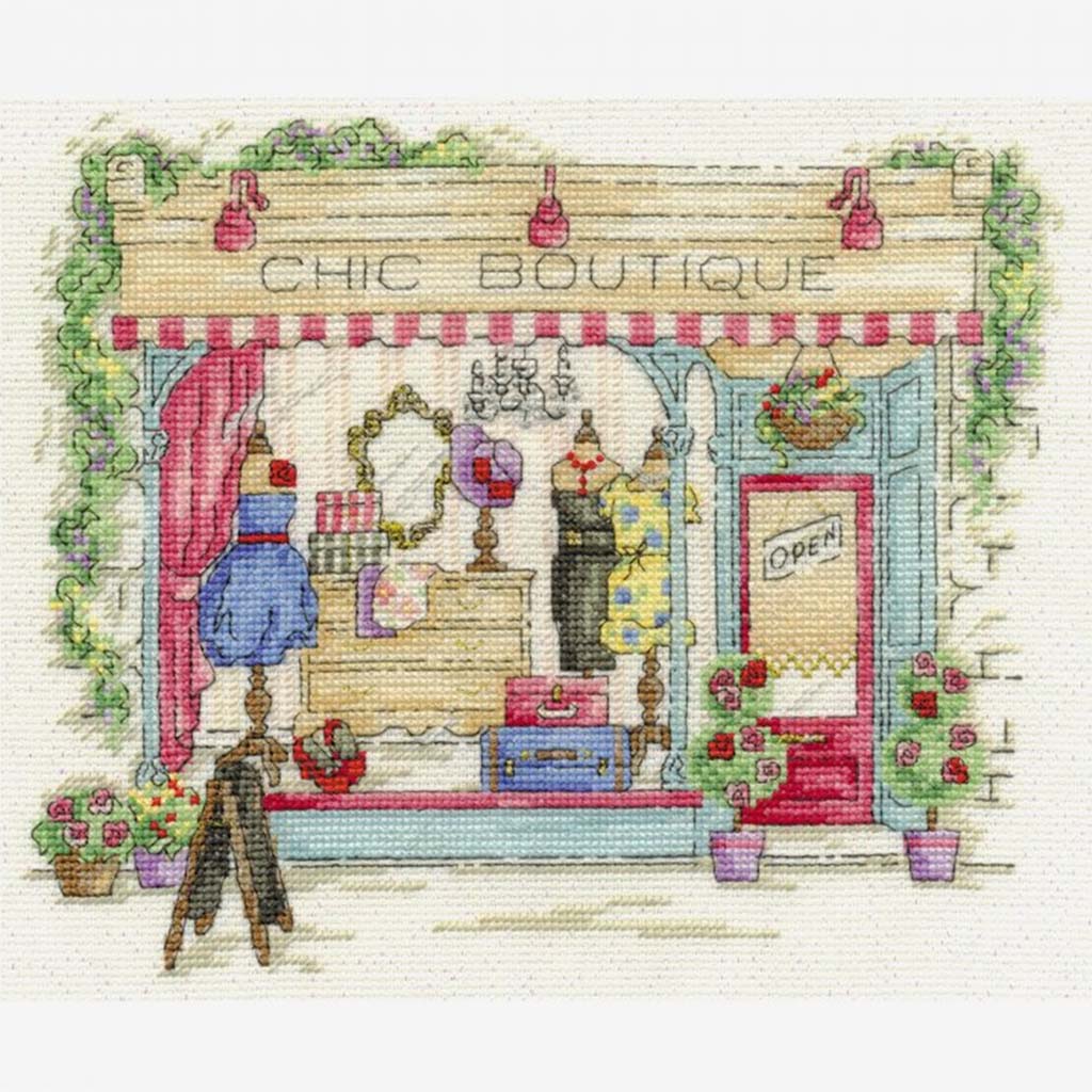 Counted Cross Stitch Kit 10in x 6in Chic Shop