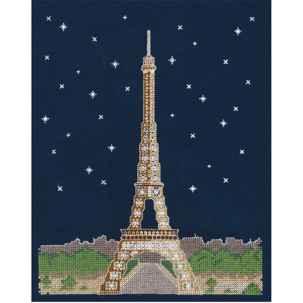 Counted Cross Stitch Kit 8in x 10in Paris by Night