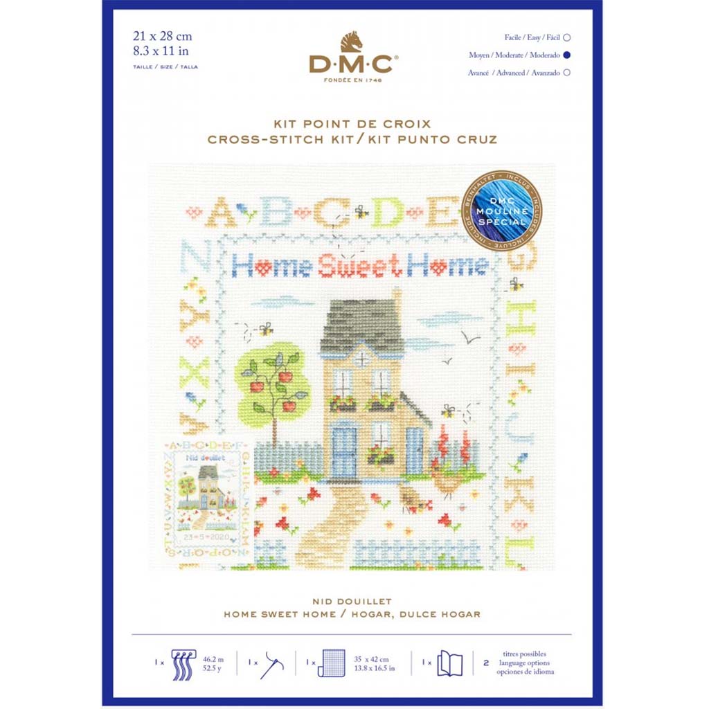 Cross Stitch Kit 21cm x 28cm, Home Sweet Home