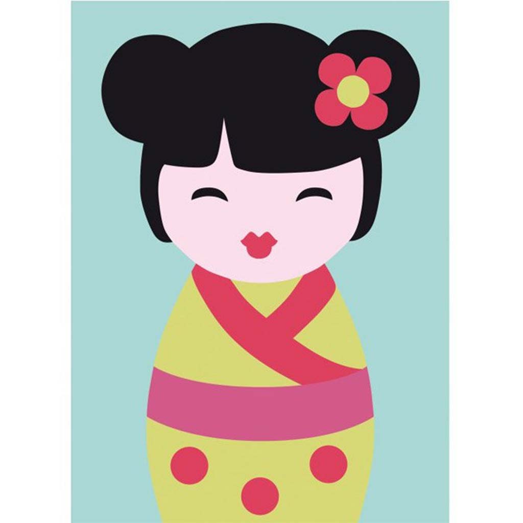 Half Stitch Kit 13cm x 18cm, Kids Japanese