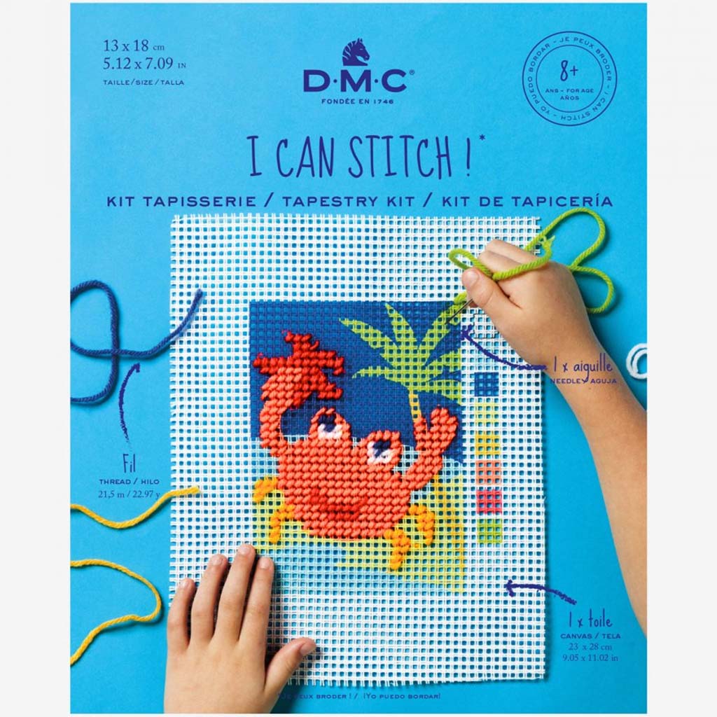 I Can Stitch The Crab Tapestry Kit, 13cm x 18cm