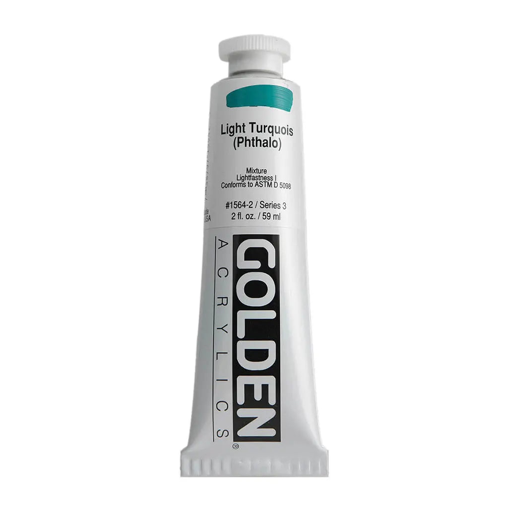 Golden Heavy Body Acrylic 2oz Light Turquoise (Phthalo) S3