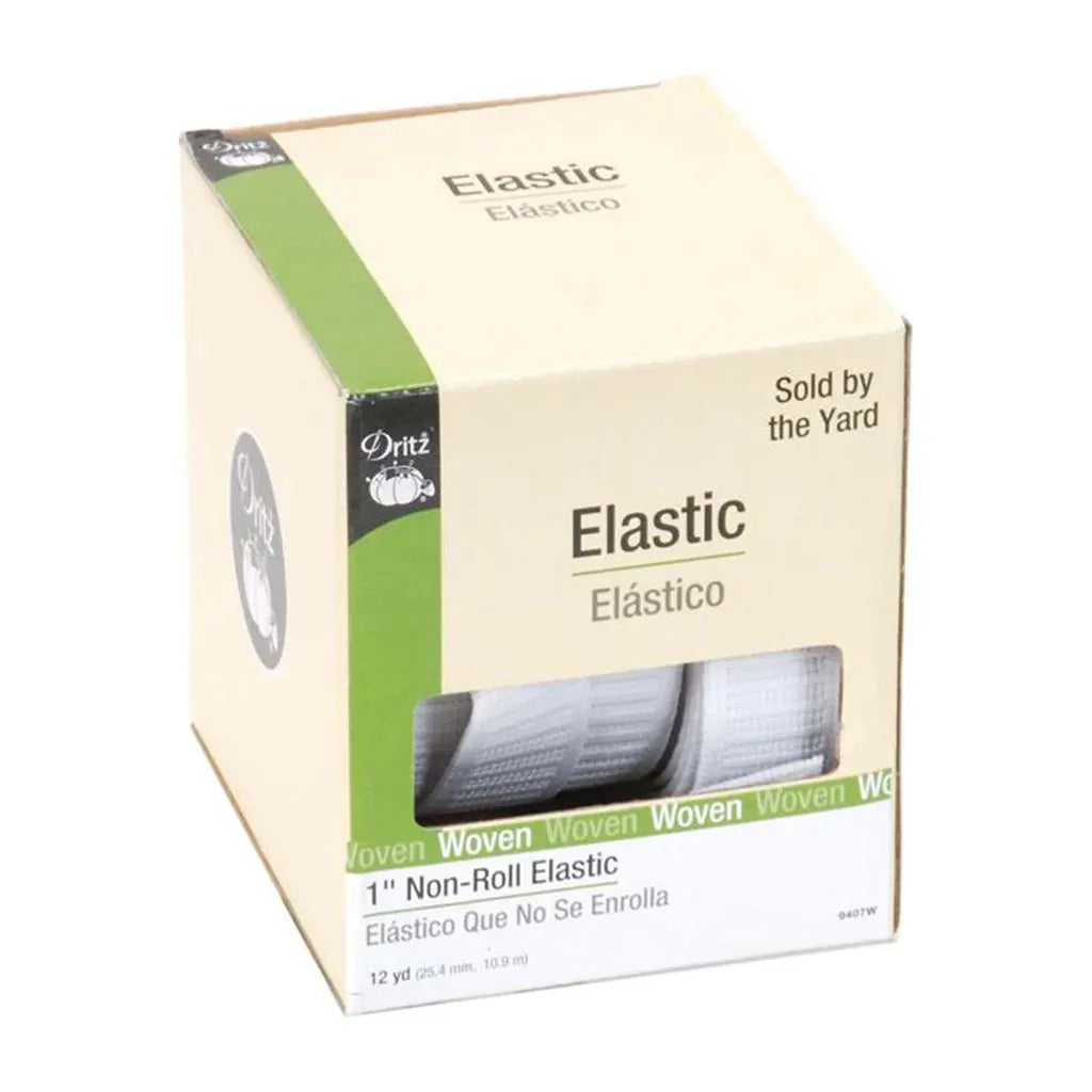 Elastic Non Roll 1in White