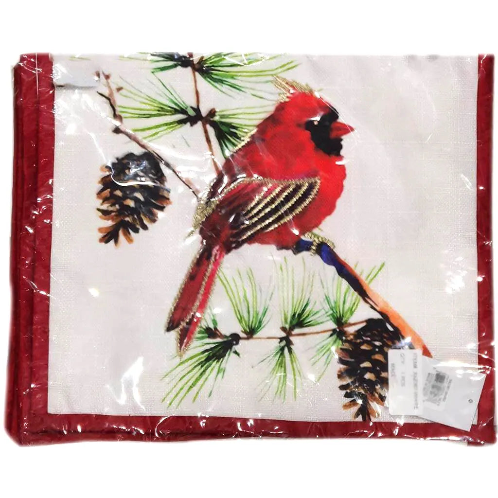 Cardinal Table�Runner�White Red 13in W x 72in L