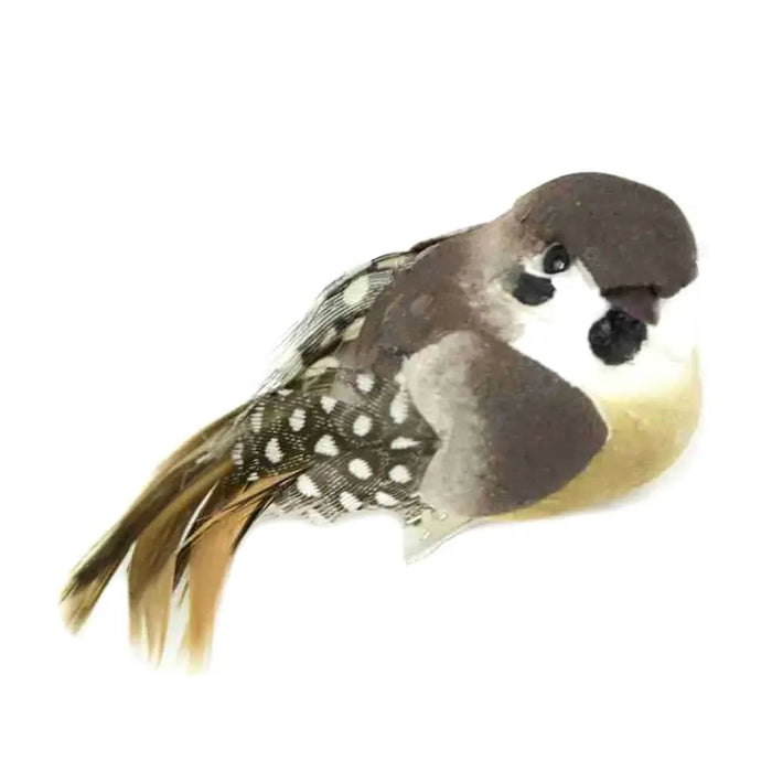 Touch of Nature 3in Dark Brown Guinea Feather Winged Bird on Clip, 1pc