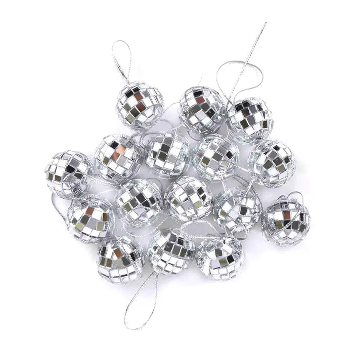Touch of Nature 0.875in Silver Mirror Ball Ornaments, 16pcs