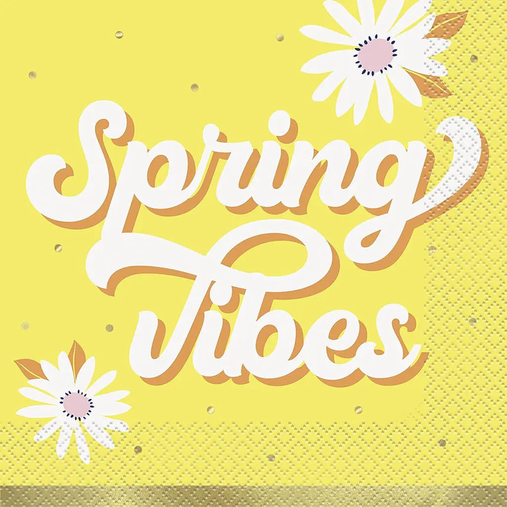 Spring Daisy Vibe Lunch Napkin, 20ct