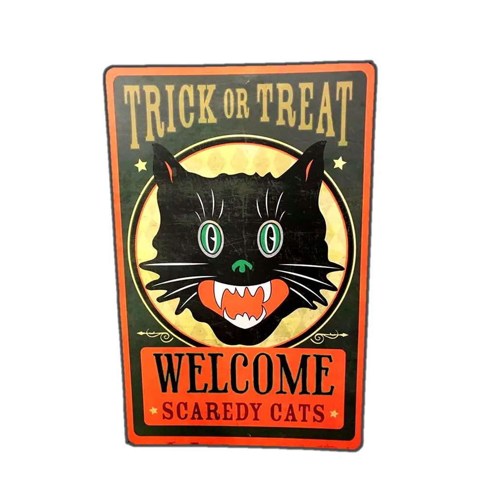 Metal Sign Welcome Scaredy Cat