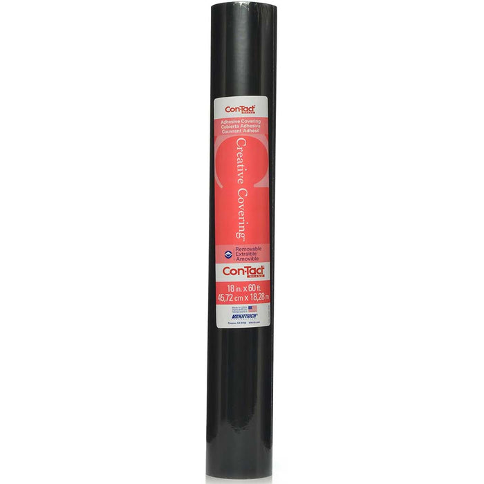 Con-Tact Multi Purpose Self Adhesive Faux Leather Black, 18in x 72in