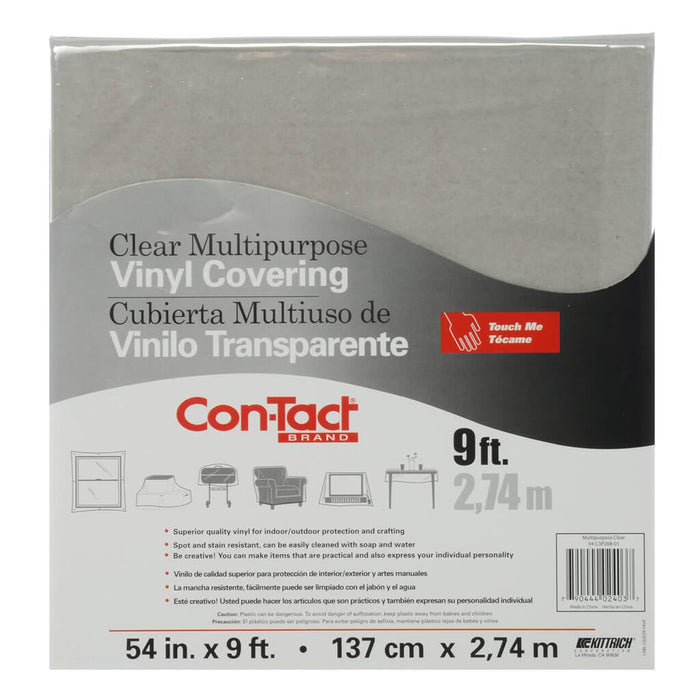 Clear Multipurpose Vinyl Covering, 54in x 9ft