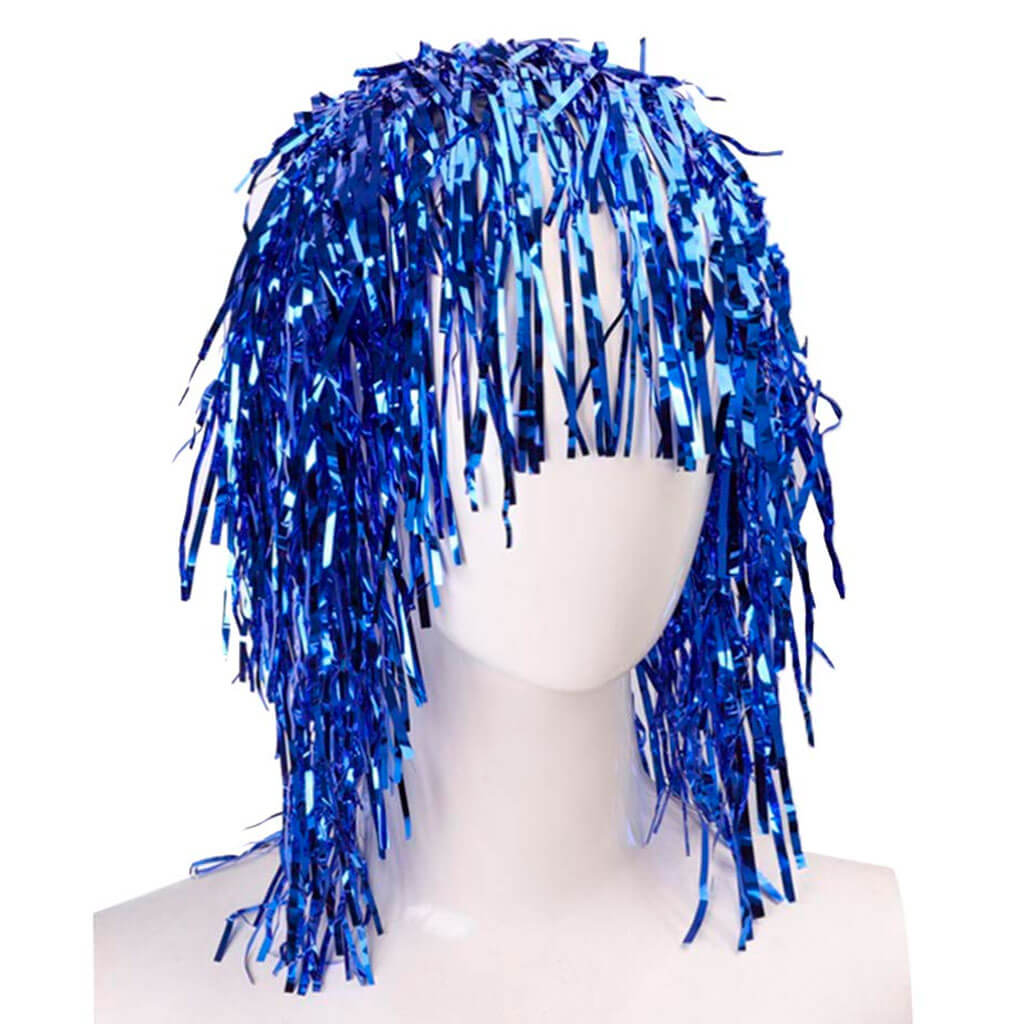 Punk Foil Wig  Blue