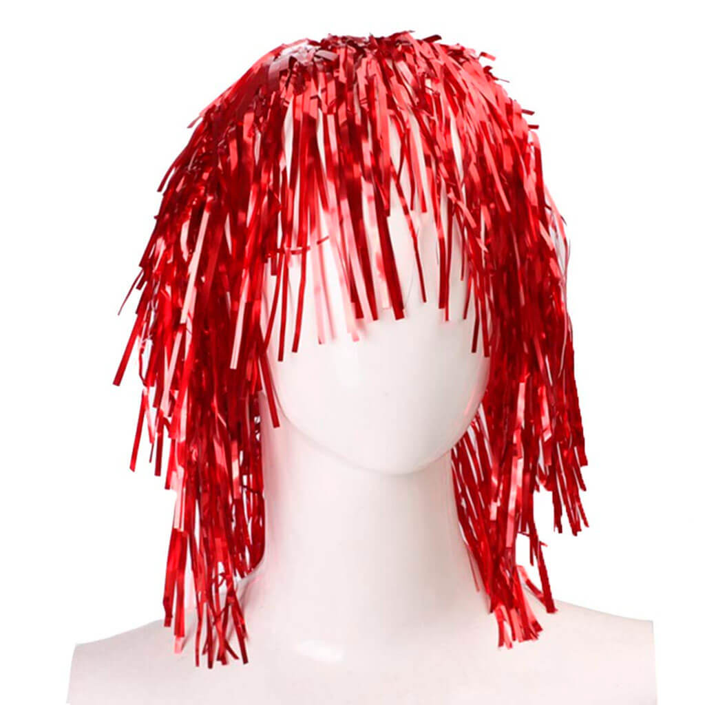 Punk Foil Wig  Red