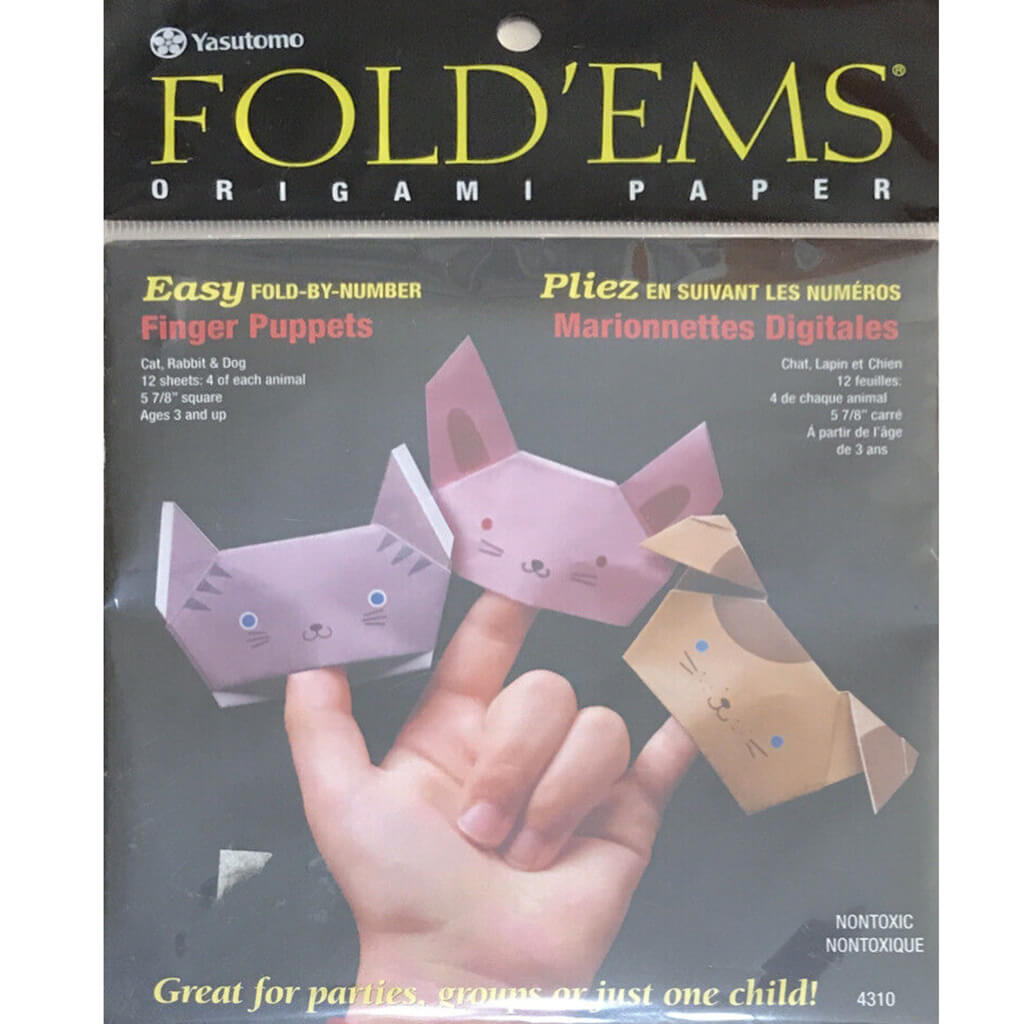 Origami Fold-by-Number Finger Puppets,12 Sheets