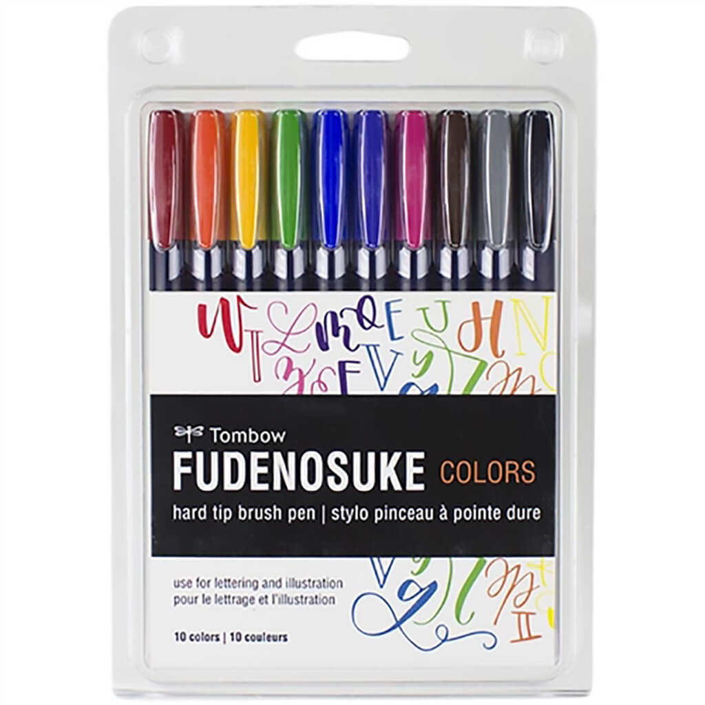 Fudenosuke Colored Brush Pen Sets, 10pk