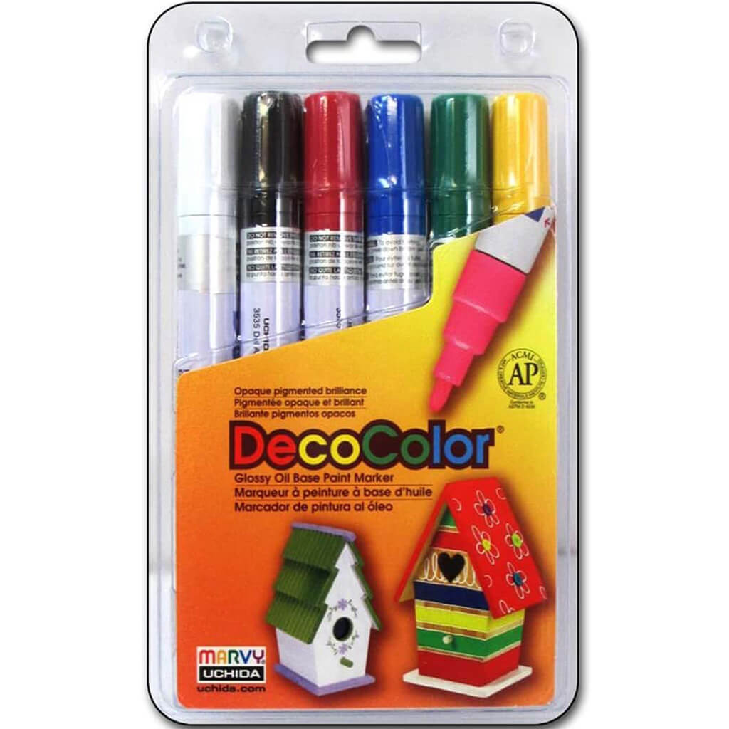 DecoColor 6mm Broad Point Marker 6pcs Set