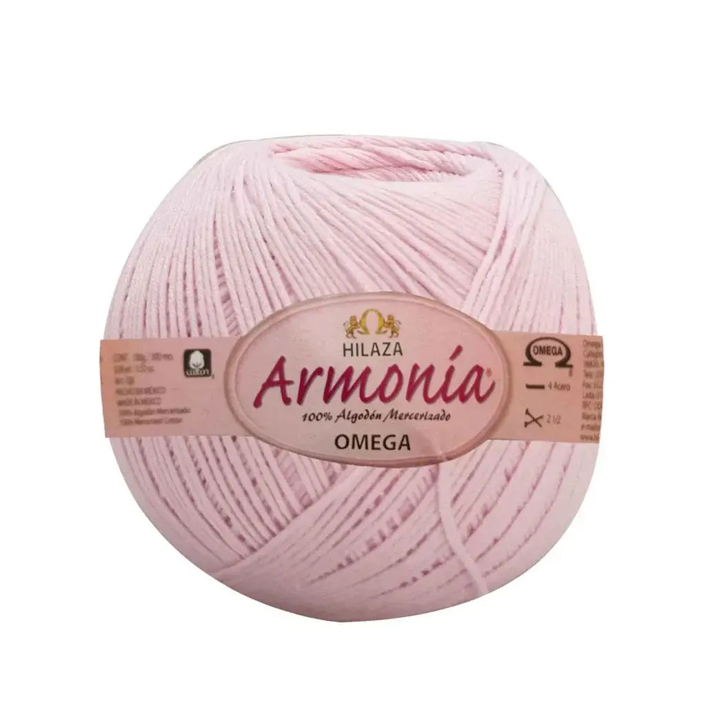 Hilaza Algodon Omega Armonia 100g, Paq 5Pz C30 Baby Pink