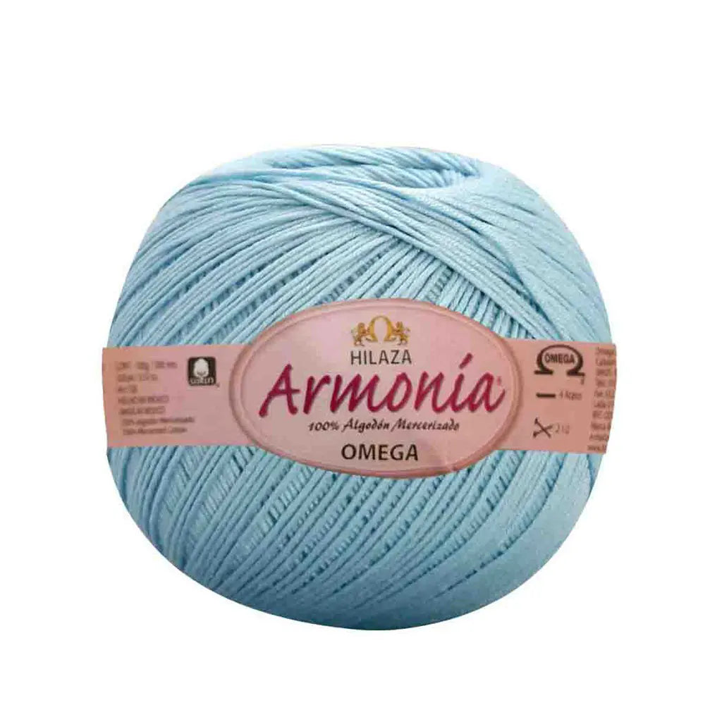 Hilaza Algodon Omega Armonia 100g, Paq 5Pz C62 Sky Blue