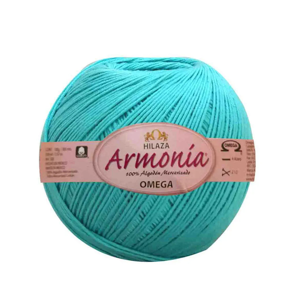 Hilaza Algodon Omega Armonia 100g, Paq 5Pz C74 Turquoise
