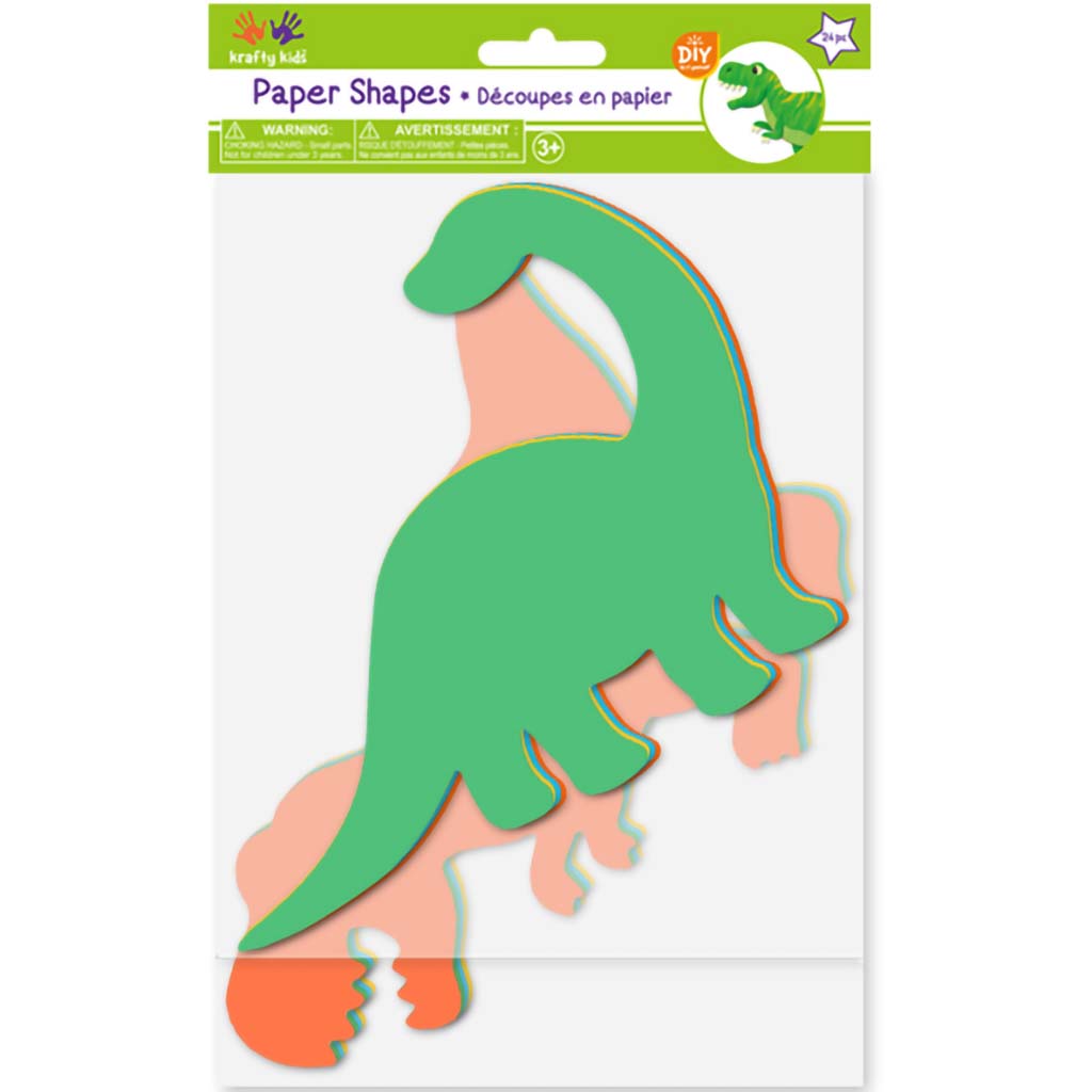 Krafty Kids: Diecut Paper Shapes DIY 24pc 2-Layer/Style-Dinos