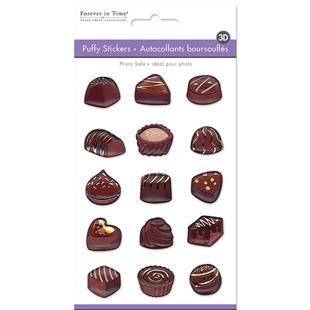 Paper Craft Sticker 4.1in x 7.5in 3D Treats Puffy-Gold Drizzled