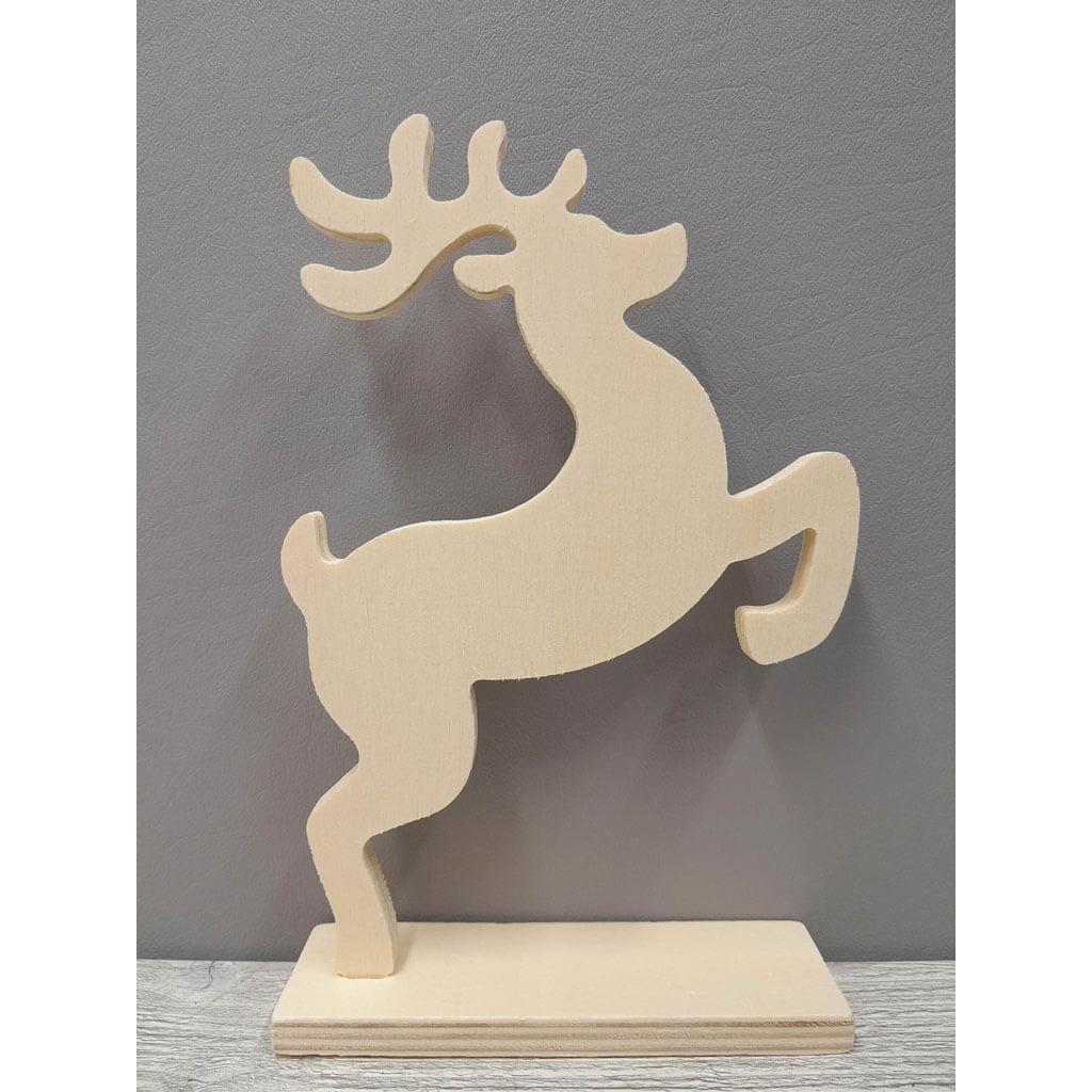 Holiday Wood DIY Rearing Reindeer on Stand 9.5mm, 8.25in