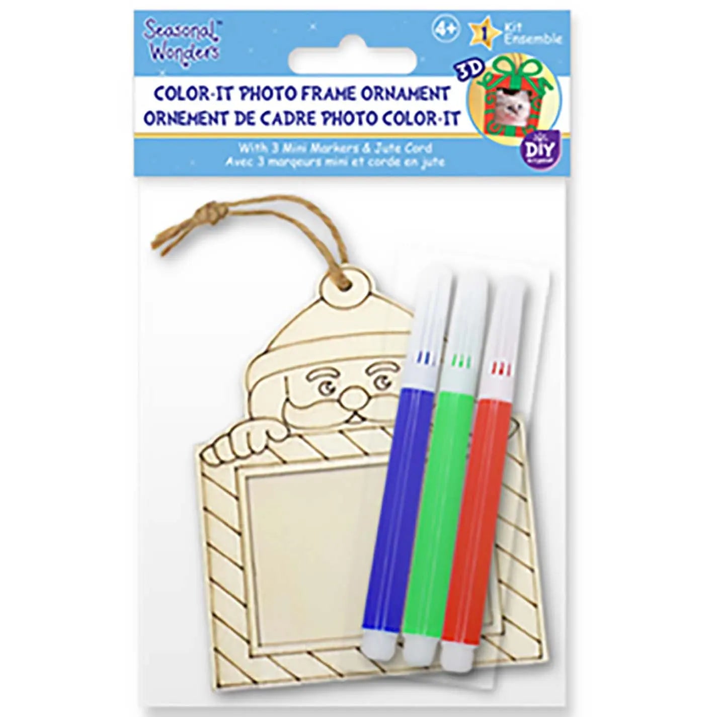 3D Photo Frame Ornaments with Jute Cord & Markers