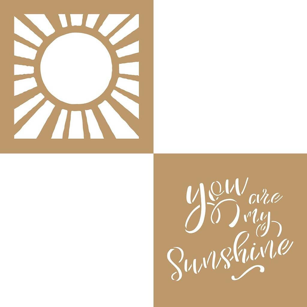 Decoart Value Kraft Stencils 8in x 8in 2pc, My Sunshine