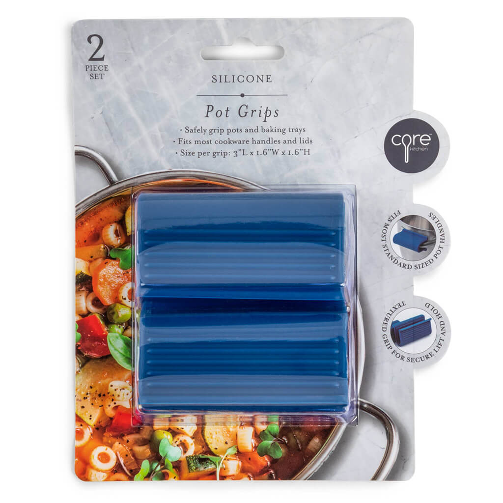 Silicone Pot Grips Blue Lapis, Set of 2