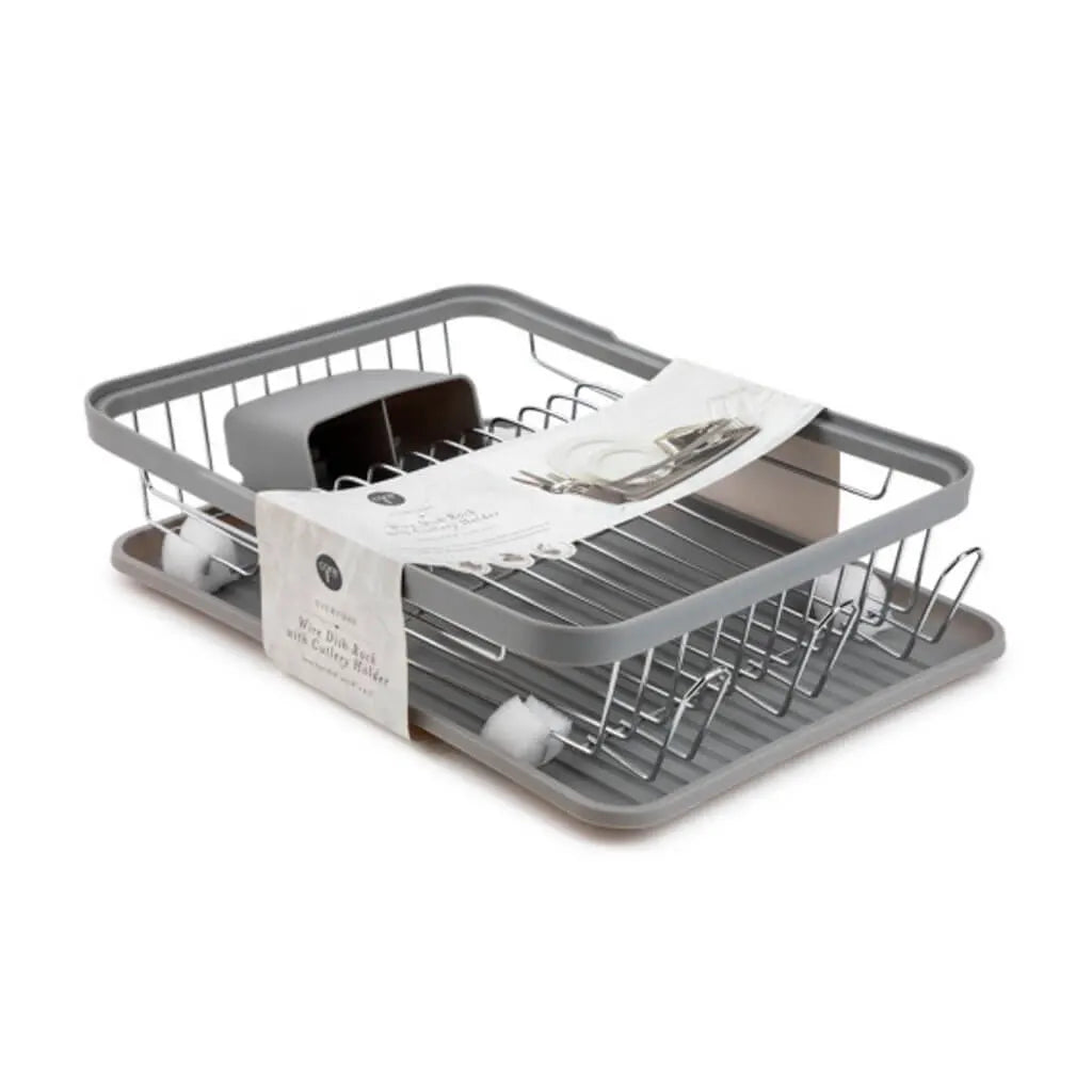 Everyday Wire Dish Rack, Pewter/Silver