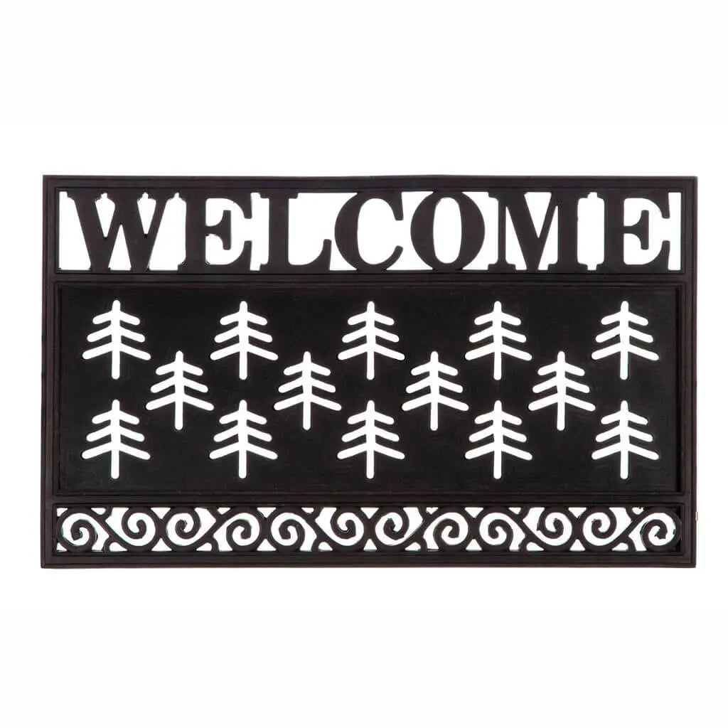 Welcome Scroll Coir Switch Mat Tray, 19in x 32in