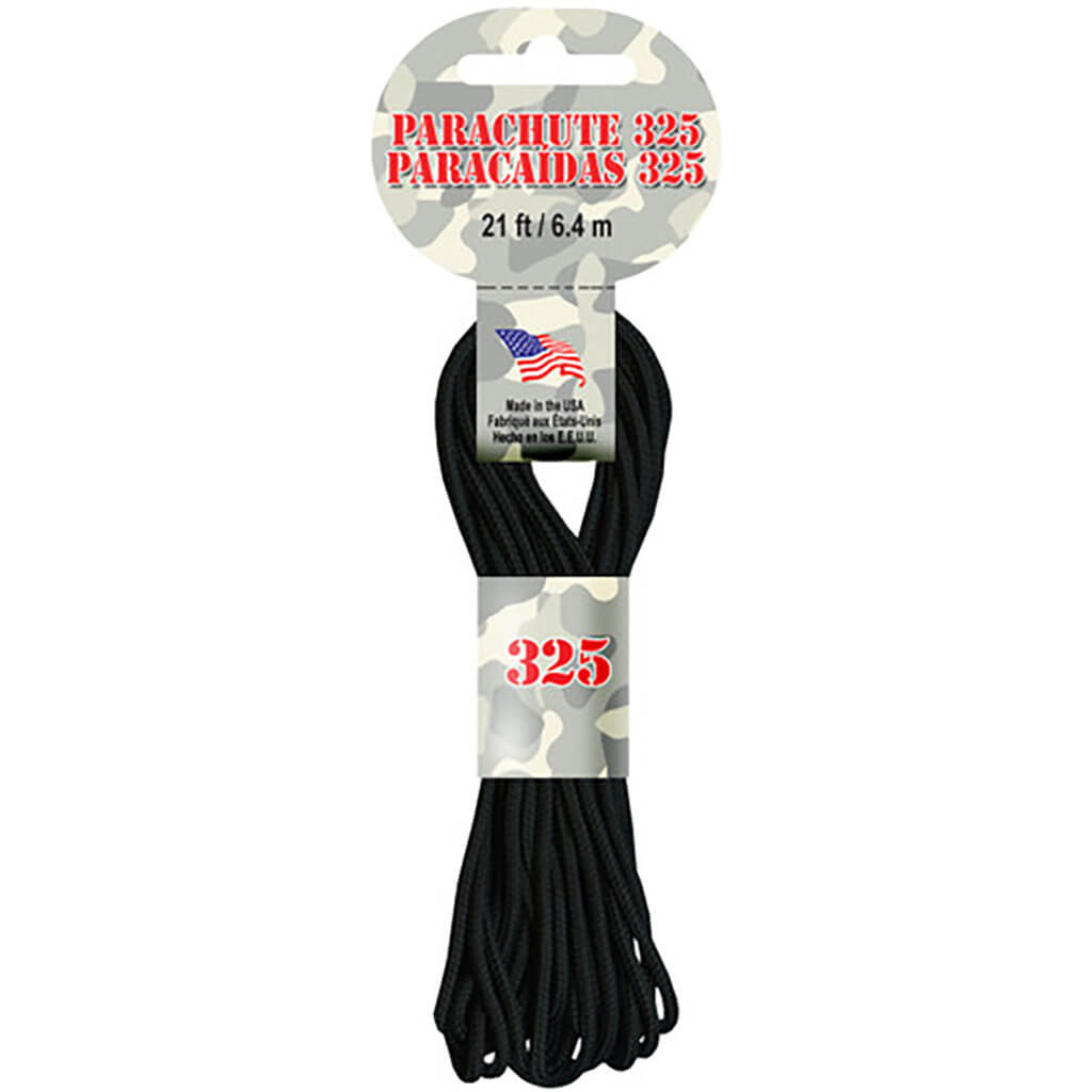 Parachute Cord 21ft, Black